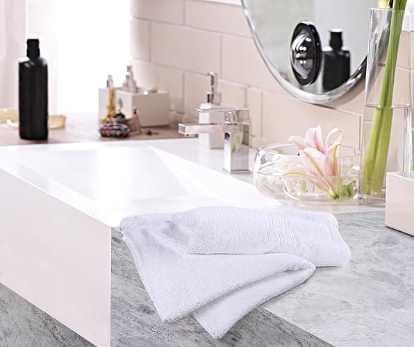 Utopia Towels 6 Pack Premium Hand Towels Set, 16 by 28 inches, 100% Ring Spun Cotton, Ultra Soft and Highly Absorbent 600GSM Towels for Bathroom, Gym, Shower, Hotel, and Spa, White thumbnail 2