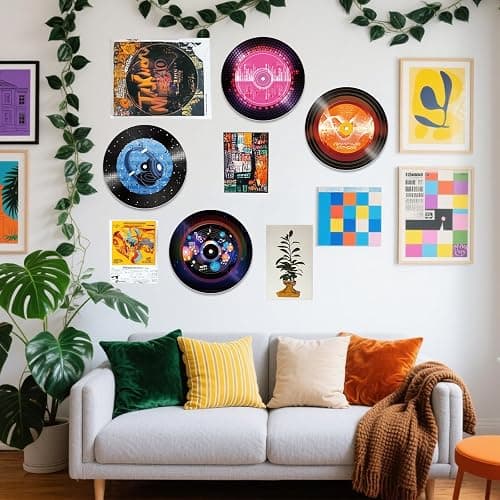 DOODLREAM 4PCS Colorful Abstract Music Vinyl Record Wall Decor 12" thumbnail 7
