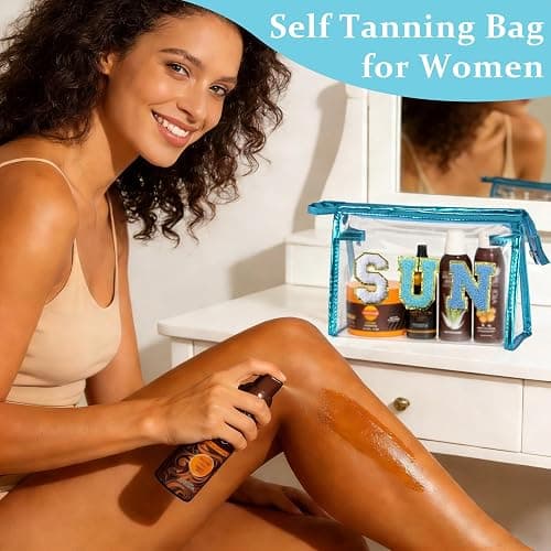 COSHAYSOO Sunscreen Bag Clear Makeup Toiletry Pouch Beach Vacation Essentials for Women Teen Girls Trip Gifts Summer Pool Travel Must Have Accessories Waterproof Stuff thumbnail 6