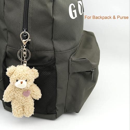 Zitokin Bear Plush Keychain Toys for Kids with Purple Heart 5" Inch Stuffed Teddy Plushie Backpack Purse Pendant Gift for Girls (B-Brown-Heart) thumbnail 2