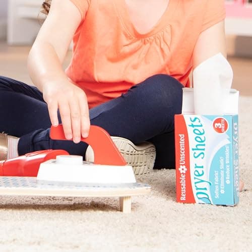 Melissa & Doug Laundry Basket Play Set with Wooden Iron, Ironing Board, and Accessories (14 Pcs) Pretend Play Laundry Set for Kids with Iron thumbnail 6