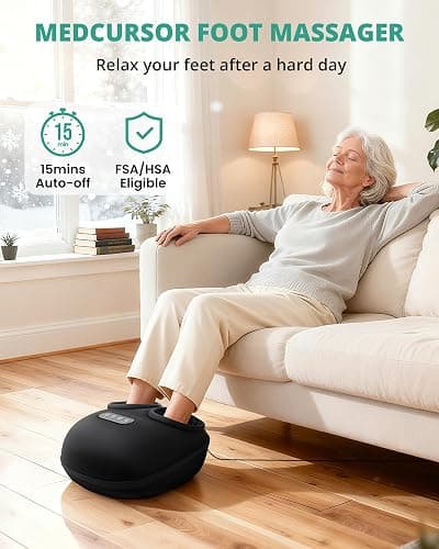 Medcursor Foot Massager Machine with Heat, Rolling, Deep Kneading, Shiatsu Foot Massager for Delivers Pain Relief, Tired, Plantar Fasciitis, Gift for Women Mom Men Fits Up to 13" thumbnail 7