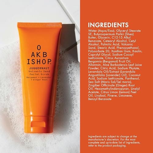 Oak Bishop Juggernaut Men's Volcanic Sand Exfoliating Cleanser for Smoother Skin – Made in USA – Deep Pore Clean, Bergamot, Lavender and Ginger Root, 3.4 fl oz thumbnail 7