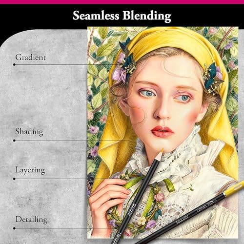 Soucolor 72-Color Colored Pencils for Adult Coloring Books, Soft Core, Back to School Supplies, Smooth Coloring Pencils for Kids Sketching, Drawing, Blending, Shading, Arts & Crafts Supplies Gift thumbnail 3
