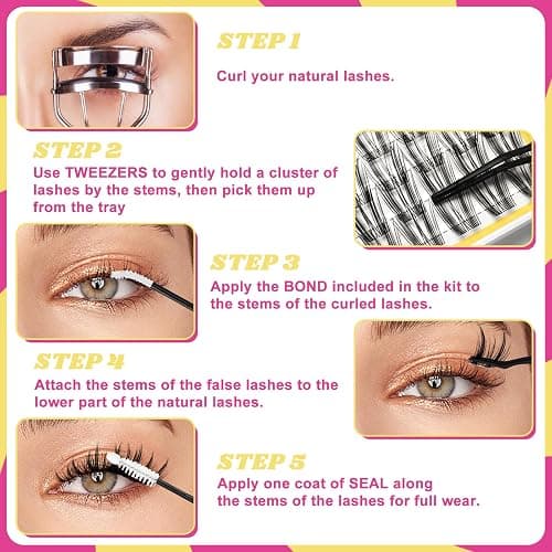 Fowendia Wispy Lash Clusters Freya 8-18mm Spike Eyelash Clusters D Curl DIY Lash Extension Spikes 0.03mm -Invisible Band Natural Individual Cluster Eyelashes thumbnail 8