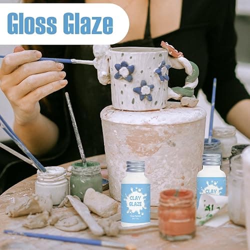 50ml Air Dry Clay Glaze, Protect Clay Surfaces, Delivers Gloss Glaze Effect | Gloss Glaze, Air Dry Clay Varnish, Waterproof, Dustproof,Prevents Clay Scratches & Wear thumbnail 2