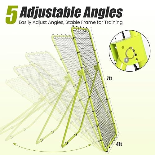 CHAOBING 7x4 FT Volleyball Rebounder Net, 5-Angle Adjustable with Steel Frame & High-Tension PE Netting, Ideal for Lacrosse, Baseball, and Soccer Practice Perfect for Setting, Spiking thumbnail 2