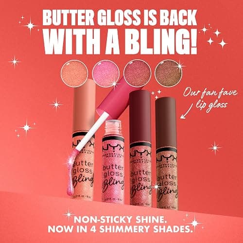 NYX PROFESSIONAL MAKEUP Butter Gloss Bling Lip Gloss, Non Sticky and Shiny Vegan Lip Makeup - She Got Money thumbnail 6