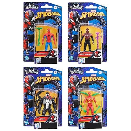 SPIDER-MAN Marvel VenomVersus Epic World of Action, Miles Morales, Iron Spider & Venom, Superhero Toys, Action Figure 4-Pack (Amazon Exclusive) thumbnail 2