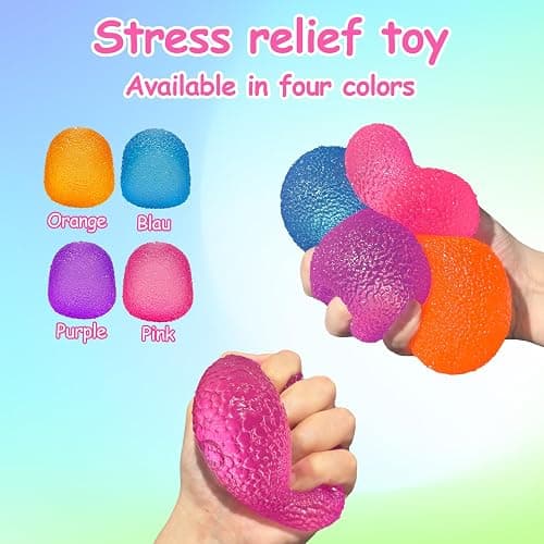 Squishy Fidget Toys Stress for Kids and Adults, Super Solid Squeeze Ball, Sensory for Stress Relief, Birthday, Easter Basket Stuffers and Party Favors(Pink) thumbnail 4