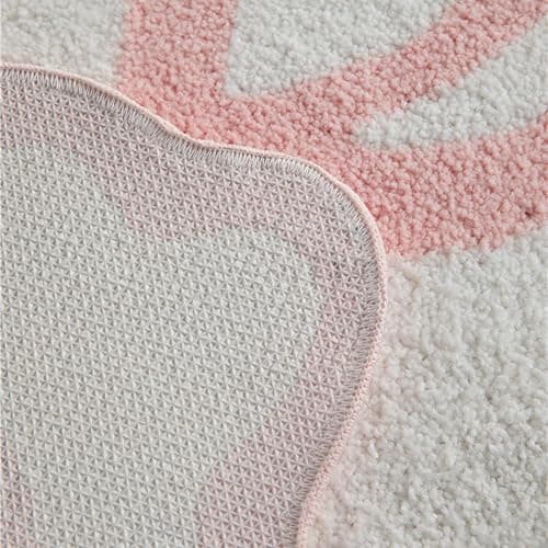 Alwoligag Pink Scalloped Bathroom Mat 26x18, Soft Absorbent Bath Mats, Machine Washable Microfiber Floor Mats for Bathroom Tubs, Sinks and Showers thumbnail 4