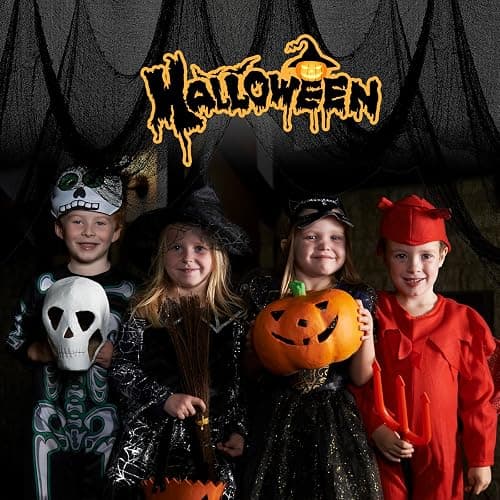 Yobbai 6 Pack Black Creepy Cloth - Halloween Decorations - 30x72 Inch Cotton Fabric - Spooky Fabric for Haunted House, Party, Outdoor or Indoor thumbnail 2