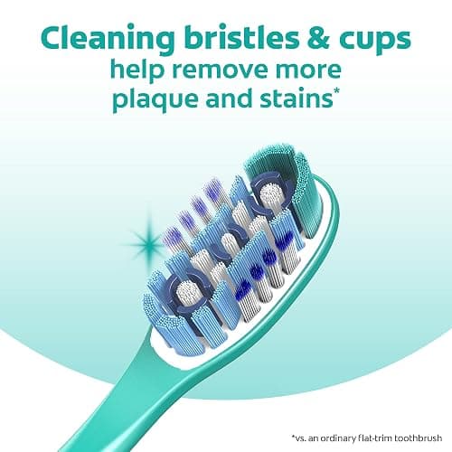 Colgate 360 Whole Mouth Toothbrush, Adult Toothbrushes Medium Bristles, Helps Remove Bad Breath Bacteria and Plaque, Medium Toothbrush Pack, Includes Cheek and Tongue Cleaner, 4 Pack thumbnail 4