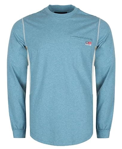 BOCOMAL FR Shirts for Summer Breathable Vented Design 6oz Heather Jersey Flame Resistant Long Sleeve Crew T Shirt thumbnail 6