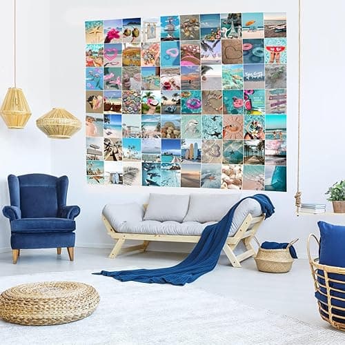 XZZ 70pcs beach Wall Decor Posters for Bedroom, Wall Collage Kit Aesthetic Pictures,outer banks Photo Collage Kit 4x6 inches Wall Art Posters，Decorative Paintings For Teenage Girls Bedroom Dormitory thumbnail 5