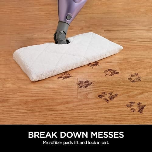 Shark Steam Pocket Mop with 2 Washable Double-sided Pads, Chemical-Free Cleaning, Swivel Steering, Lightweight, Steam Cleaner for sealed Hard Floors, Hardwood, Marble, Tile, Purple, S3501 - Steam Pocket Essentials thumbnail 8