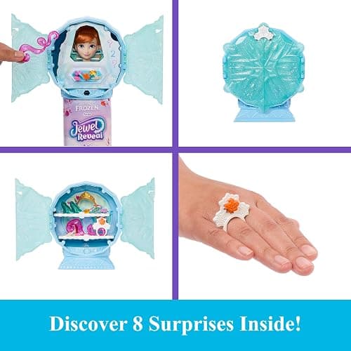 Mattel Disney Frozen Anna Fashion Doll & Accessories with 8 Surprises, Including Snowflake Gem Box, Ring for Child & 9 Play Pieces, Inspired by Movie thumbnail 3