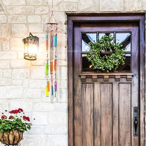 Beachcombers Colorful Glass Painted Sun Catcher Coastal Wind Chime Tropical Decor Ocean Decor Decoration Multi thumbnail 2