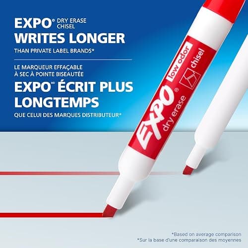 Expo Dry Erase Markers, Whiteboard Markers with Low Odour Ink, Chisel Tip, Assorted Colours, 16 Count thumbnail 3