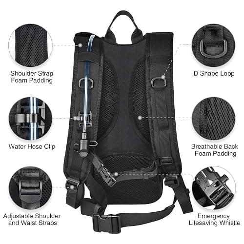 NOOLA Hydration Backpack with 3L TPU Water Bladder, Tactical Molle Water Backpack for Men Women, Hydration Pack for Hiking, Biking, Running and Climbing thumbnail 4