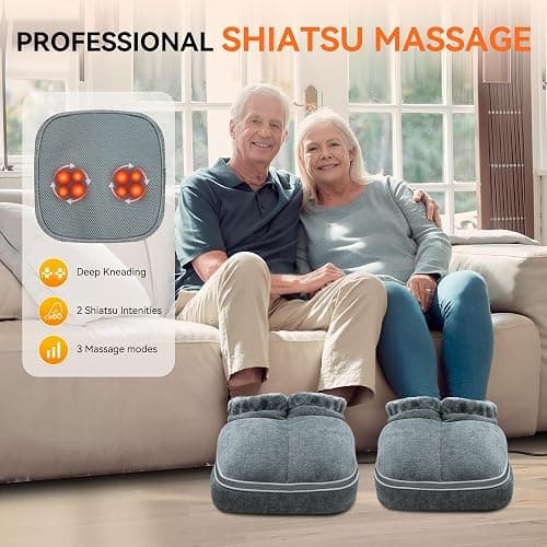 Snailax Shiatsu Foot Massager with Heat, Electrick Foot Massager Machine for Neuropathy, Plantar Fasciitis, Feet Warmers for Women,Men, Foot Heater Under Desk, Size 13 thumbnail 2