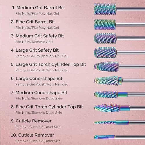 Nail Drill Bits Set 10pcs thumbnail 8