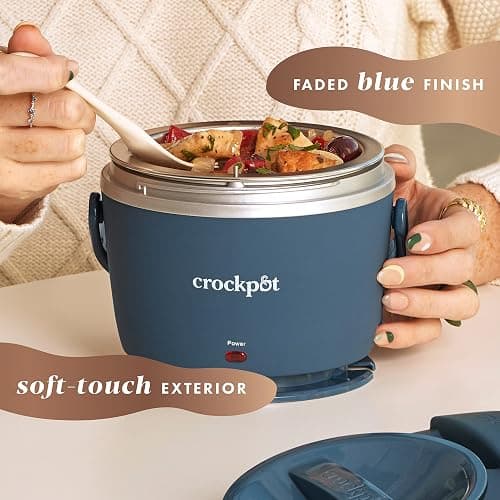 Crock-Pot 20-Ounce Electric Lunch Box, Portable Food Warmer, Faded Blue, Perfect for Travel, Car, On-the-Go, Keeps Food Warm, Spill-Free, Dishwasher-Safe, Ideal Gift for Men and Women thumbnail 5
