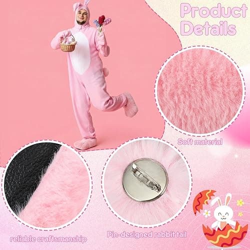 Leitee Easter Adult Bunny Feet Slippers and Tail, Rabbit Shoe | Rabbit Feet Slippers for Women Man, Bunny Costume Cosplay Accessories thumbnail 5