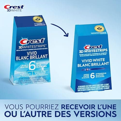 Crest 3D Whitestrips Classic Vivid At-home Teeth Whitening Kit, 6 Levels Whiter, 10 Treatments thumbnail 9