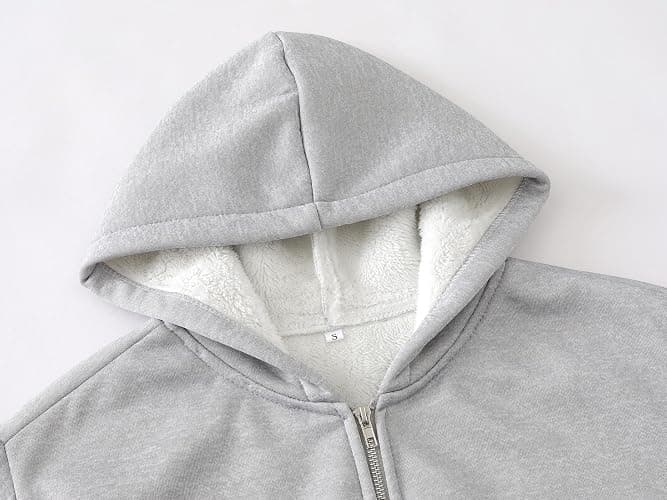 YISHATIER Y2K Fur Collar Hoodies for Women Zip Up Oversized Jacket Streetwear Crop Top Grunge Hoodies thumbnail 5