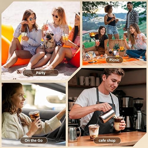 tchrules 100 Set 16oz Clear Round Bottom Plastic Cup with Sip Lid & Straw | Disposable, To Go, Leak-proof, for Iced Coffee/Cold Drinks/Slushie/ Smoothie/Matcha, Party Supplies, for Soda bar/Cafe Shop thumbnail 7