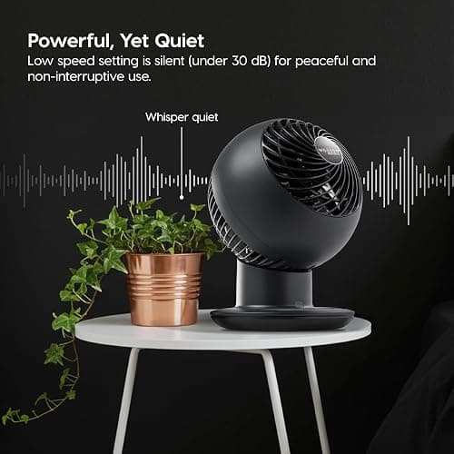 IRIS USA WOOZOO Air Circulator Fan with Remote, Oscillation, 5 Speeds, 82ft Max Air Distance, 90° Adjustable Tilt, 30db Quiet Motor, Small Fan for Bedroom, Office, Dorm, Black - 5-Speed - Black thumbnail 5
