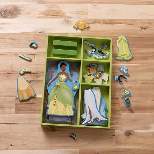 Melissa & Doug Disney Princess Tiana Magnetic Dress-Up Wooden Doll Pretend Play Set (30+ pcs) - FSC Certified thumbnail 9