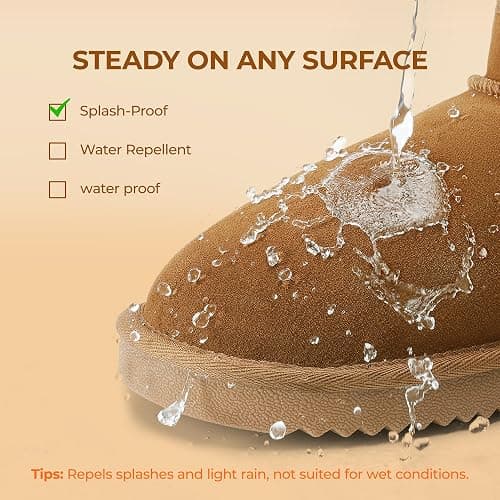 DREAM PAIRS Winter Boots for Women Mini Boot Genuine Suede Lining Water Resistant Warm Snow Boots Slip On Memory Foam Comfort Booties FuzzyClassic thumbnail 8