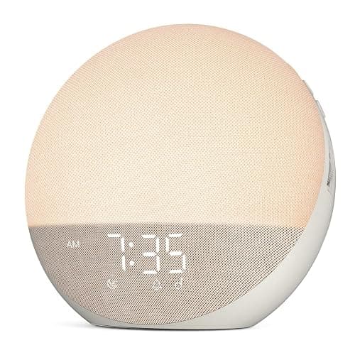 Hiromeco Tageslichtwecker Lichtwecker Sonnenaufgang Bluetooth: Natürliches Wake Up Light - 25 White Noise mit Timer - RGB Nachtlicht für Erwachsene Kinder Schlafzimmer - Image 1
