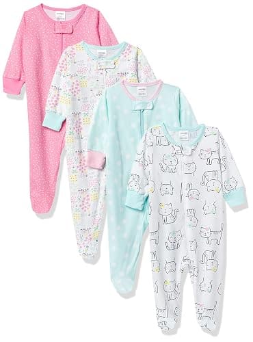 Onesies Brand Baby Girls' 4-pack Sleep 'N Play Footies Multi Pack - Image 1