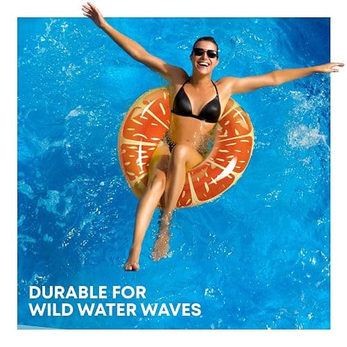 SPLASH! Inflatable Swimming Ring 90cm - Durable PVC Inflatable Ring Pool Float, Supports up to 80kg - Pool Inflatables for Adults and Kids - Certified Safe, Easy to Deflate Inflate thumbnail 4