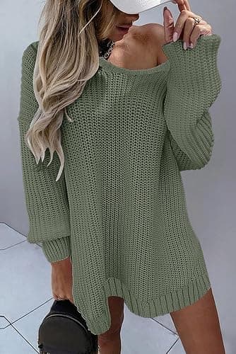 GUNEST Oversized Sweaters for Women Trendy Chunky Batwing Long Sleeve Casual Crewneck Ribbed Pullover Tunic Sweater thumbnail 2