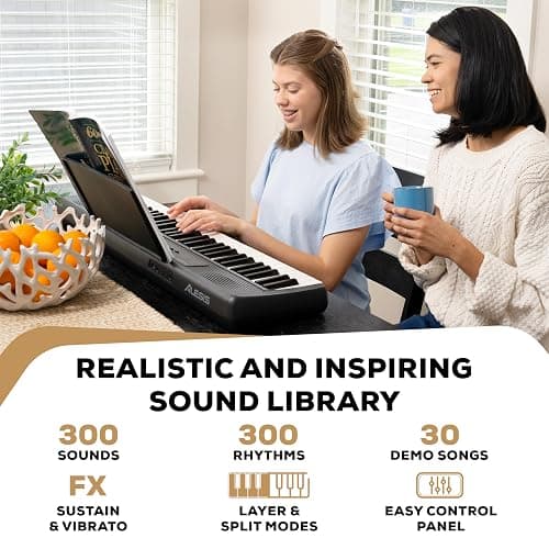 Alesis Melody 61 MK4 Keyboard Piano for Beginners with 61 Keys Speakers, Tablet/Sheet Music Stand, 300 Sounds and Music Lessons thumbnail 5