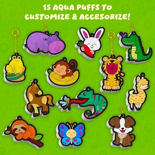 Skillmatics Aqua Puffs Animals, Art & Craft, Paint by Number, Gift for Kids | DIY Puffy Keychains, Screen-Free, Mess-Free Activity, Travel & Creative Kit for Girls & Boys Ages 4, 5, 6, 7, 8, 9, 10 thumbnail 5