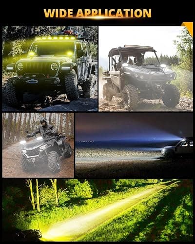 Auxbeam V-MAX Series LED Light Pod, 270° Side Shooter LED Offroad Lights with Amber DRL, 4 Inch Auxiliary Ditch Light for Truck ATV Jeep Ford thumbnail 7