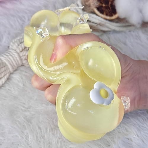 Pawfect Tail Big Taba Squishy Cat Paw, 5 in Large Paw Squeeze Toy for Stress Relief and Relax, Sticky Squishies Fidget Toys for Party Favors Novelty Things Birthday Gift (Yellow) thumbnail 7