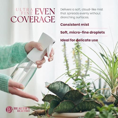 BeautifyBeauties Continuous Spray Bottle for Hair, 10.1 oz Mister Spray | Perfect for barbers, salons, household cleaning, watering plants, pet care, ironing & essential oil scents thumbnail 5