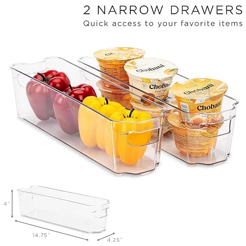 Sorbus Fridge Bins and Freezer Bins Refrigerator Organizer Stackable Food Storage Containers BPA-Free Drawer Organizers for Refrigerator Freezer and Pantry thumbnail 6