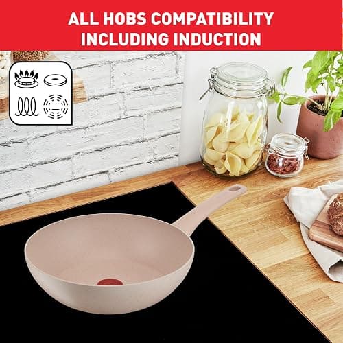 Tefal Delight Poêle wok 28 cm, Revêtement antiadhésif sûr, Indicateur de température, Corps aluminium 100% recyclé, Tous feux, Fabriqué en France G2931902 thumbnail 8