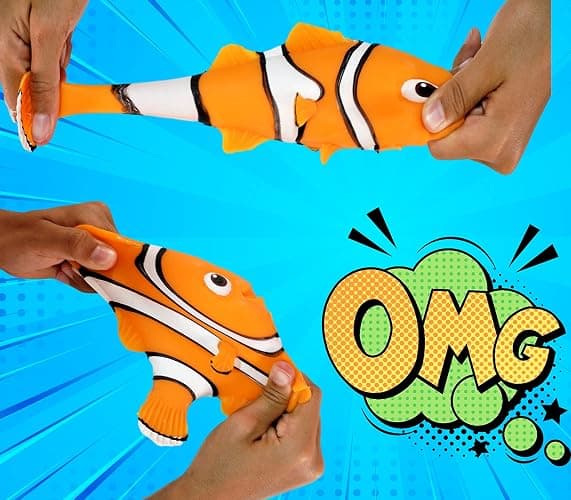 JA-RU Disney Stretchy Toys Nemo Figures Squish & Pull Toys. 1 (Unit) Finding Nemo Calming Fidget Toy, Stress Toys, Birthday Gifts for Kids, Boys & Girls. W/ Ball C-6900-1T thumbnail 4