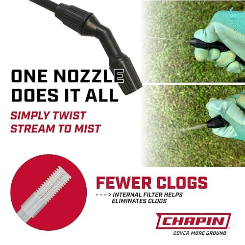 Chapin 16200 Pump Sprayer, 2-Gallon, Lawn & Garden Translucent Poly Tank, Adjustable Cone Nozzle, Ergonomic Handle & in-Tank Filter for Herbicides, Pesticides & Fertilizers thumbnail 3