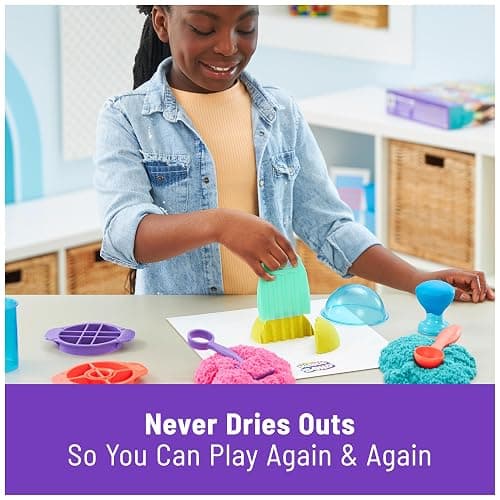 Kinetic Sand, Ultimate Sandisfying Set with 2lbs Play Sand (Pink, Yellow & Teal), 10 Tools & Molds, Sensory Toys, Holiday Gifts & Stocking Stuffers for Kids Ages 3 and up thumbnail 2