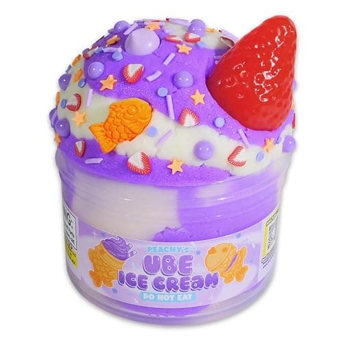 Peachybbies Ube Ice Cream Cloud Slime - Made in USA Premium, 100% Authentic, 7 oz, Scented for Kids, ASMR, Slime Charms, Fidget Toys thumbnail 5
