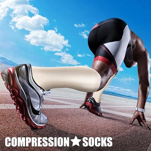 CHARMKING Compression Socks for Women and Men Circulation 4 Pairs 15-20 mmHg Best Support for Athletic Running Cycling thumbnail 3